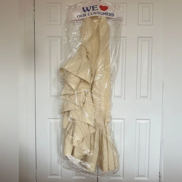 Rosie Assoulin Whoopsy Daisy Wedding Dress Ruffle Skirt Silk Faille - Picture 8 of 12